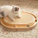 CHEERHOME PETS Sisal Cat Scratcher Toy with Ball Track Wooden Interactive Cat Toy for Indoor Cats Scratch Pad, Physical Exercise for Kitty and Medium Cat