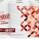 Amazon Brand - Presto! Ultra-Strong 2-Ply Toilet Paper, 12 Mega Rolls = 60 Regular Rolls, 308 Sheets Per Roll, Unscented