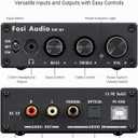 Fosi Audio Q4 DAC Headphone Amp for PC, Desktop Digital to Analog Audio Converter for Home Stereo Amplifier and Powered Speakers, PC-USB/Optical/Coaxial Inputs, 3.5mm Headphone/RCA Outputs