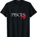 Pisces AF Zodiac Star Sign Astrology Minimalist T-Shirt Female XL