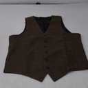 VOBOOM Men's Slim Fit Herringbone Tweed Suits Vest Premium Wool Blend Waistcoat (XX-Large, Khaki)