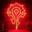 Red-Horde Neon Sign World of War Craft Themed Neon Lights Light Up Your Game Fantasy World for Wall Decor Kids Room Bedroom Teens Room Game Deco