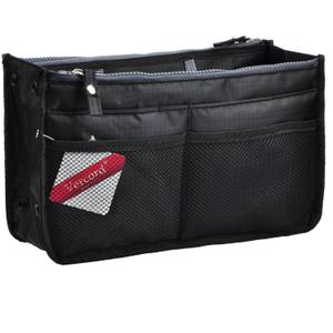 Vercord Updated Purse Handbag Organizer Insert Liner Bag in Bag 13 Pockets, Black, Medium