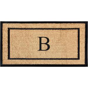 A1 HOME COLLECTIONS A1HC Natural Coir & Rubber Large Monogrammed Doormat, Thick Durable Entry Mats for Entrance Heavy Duty, Thin Profile, Long Lasting Front Door Mat - 24"x48"