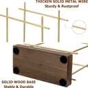 MyGift Napkin Holders for Table & Kitchen, Brass-Tone Wire Metal Napkin Dispenser with Wood Base, Modern Farmhouse Tabletop Dining Decor for Home/Cafe/Restaurant
