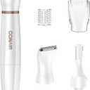 Conair All-In-1 Facial Hair Removal for Women, Cordless Electric Trimmer, Perfect for Face, Ear/Nose, Eyebrows, and Bikini Lines (5 Piece Set, White)