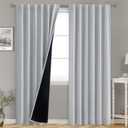 BGment Light Grey 100% Blackout Curtains 84 Inches Long with Reducing Noise Liner, Rod Pocket and Back Tab Double Layer Full Room Darkening Window Curtain for Bedroom, 2 Panels, Each 52 x 84 Inch