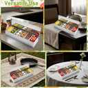 Ferrochef 6 Compartments Stainless Steel Chilled Condiment Tray, Garnish Tray with 6 Removable Compartments, Chilled Condiment Dispenser with Lid, Fruit Serving Containers