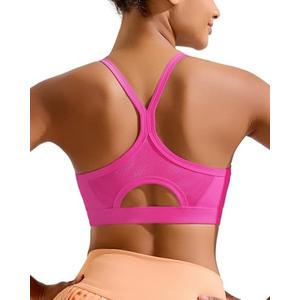 RUNNING GIRL Sports Bra for Women,Y Back Molded Cup Medium Impact Sports Bras for Women with Sewn in Pads XXL