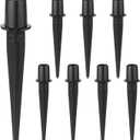 QWORK Metal Stakes Solar Lights Replacement Spike, 8 Pack Reinforced Ground Stakes, Replacement Nails for Garden Lights Landscape Pathway Patio Lamps Pole, 0.78x5.36 inches Outdoor Ground Stake