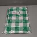 Smiry Picnic Table Cloth 2 Pack, Waterproof Elastic Fitted Tablecloths for 8FT Rectangle Tables, Washable Polyester Buffalo Plaid Tablecloth for Camping, Dining & Outdoor (Green & White, 30" x 96")
