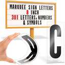 Marquee Letters, Sign Letters, Letter Sign, Outdoor, Plastic, Plexiglass, Changeable, for Board, Readerboard, Billboard, Church, 8 Inch Character on 9 in Panel, 301 PC, w/Numbers