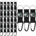 TOODOO 28 Pcs Belt Clip Compass for Kids, Black Prize Belt Compass Keychain for Camo Birthday Party Supplies Outdoors Adventure Party Favors