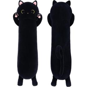 MorisMos 43” Long Cat Body Pillow, Large Cartoon Cat Stuffed Animal Plush Toy Big Throw Pillow Soft Hugging Pillow for Kids Adults Girlfriend, for Christmas, Valentine's Day, Birthday