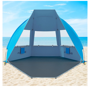Gorich Portable Beach Tent with UPF 50+ UV Protection, Lightweight & Foldable Sun Shelter with 5 Sand Bags, Easy Setup Windproof Beach Umbrella Sun Shade 120Cmx150x220