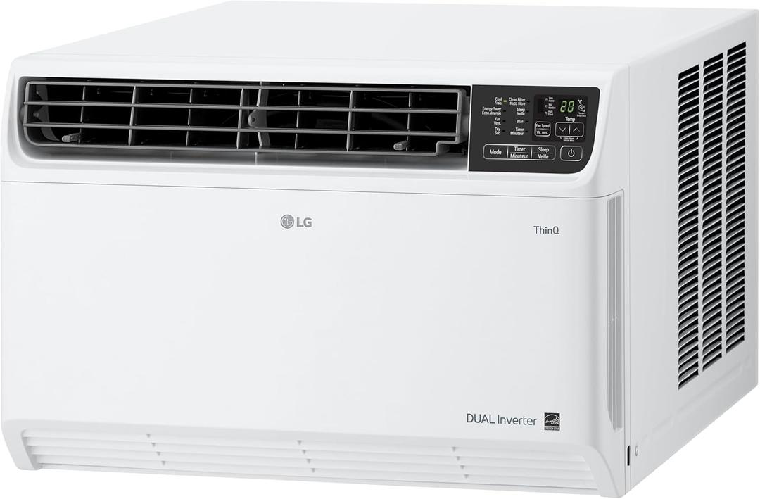 LG 14,000 BTU DUAL Inverter Smart Window Air Conditioner, 115V, Cools 700 Sq. Ft. for Bedroom, Living Room, Apartment, Quiet Operation, ENERGY STAR, works with LG ThinQ, Amazon Alexa and Hey Google (Bright White)