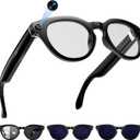 AI Smart Glasses with Camera, 2K Camera Glasses,12MP Video Recording Glasses, Real Time Translation, AI Voice Assistant,Sunglasses with 3 Pack Lenses - Photochromic Lenses,Purple and Blue Lenses