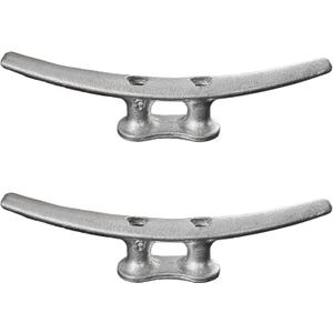 Laorde Boat Dock Cleats Galvanized 8"/10"/12" Large Cast Iron Dock Cleats Marine Grade Rope Cleat for Mooring, Pier, Deck, Tie Down (10 inch 2 Pack)