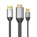 2 Pack FThinkup HDMI to DisplayPort Cable 6.6FT, 4K@60Hz HDMI to Display Port Cable, Uni-Directional, Compatible with MacBook, Mac Mini, PS4/5, Xbox Series X/S, AMD, NVIDIA