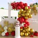 SUWEN Red and Gold Balloons Set 60PCS Latex Shiny Helium 12 Inch Red Gold Balloons for Birthday Graduation Anniversary Party Decorations
