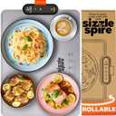 Sizzle Spire Electric Warming Tray, Rollable Silicone Warming Pad for Food with 4 Temperature Settings, auto ShutOff, Great Food Warmer Mat for Parties, Buffets, Gatherings and Everyday Use  Gray