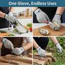 2 x Level 5 Cut Resistant GlovesTouch-Screen Compatible Cut Resistant Gloves Food Grade For Oyster Shucking, Meat Cutting, Mandoline Slicer, Knife Handling, Wood Carving (Grey, XL)
