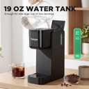 Tastyle Single Serve Coffee Maker for K Cup and Ground Coffee | Brew up to 16 Oz, Fits 7.3'' Travel Mug | Hot, Bold & Over Ice | Compact for Office, RV& Hotel, Classic Black (3.0 Version)