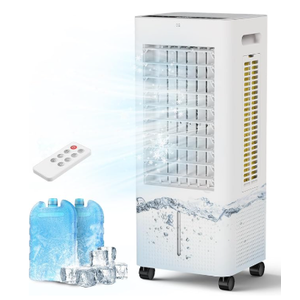 Evaporative Air Cooler Portable: Fans That Blow Cold Air for Room, Bedroom, Indoor, Office - Swamp Cooling Fan with 19ft Remote, 12H Timer, 30dB Quiet, 3 Speeds, 2.1Gal Water Tank, Ice Pack