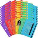 Leelosp 48 Pack Pencil Pouch for 3 Ring Binder Mesh Zipper Pencil Case Bags Assorted Colors Binder Pouches for School Writing Utensils Storage Supplies