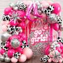ALL-IN-1 Cowgirl Balloon Arch Kit with BONUS Boot Balloons for Cowgirl Party Decorations - Cow Girl Balloons Garland for Disco Cow Girl Birthday Party Decorations & Last Rodeo Bachelorette Decoration