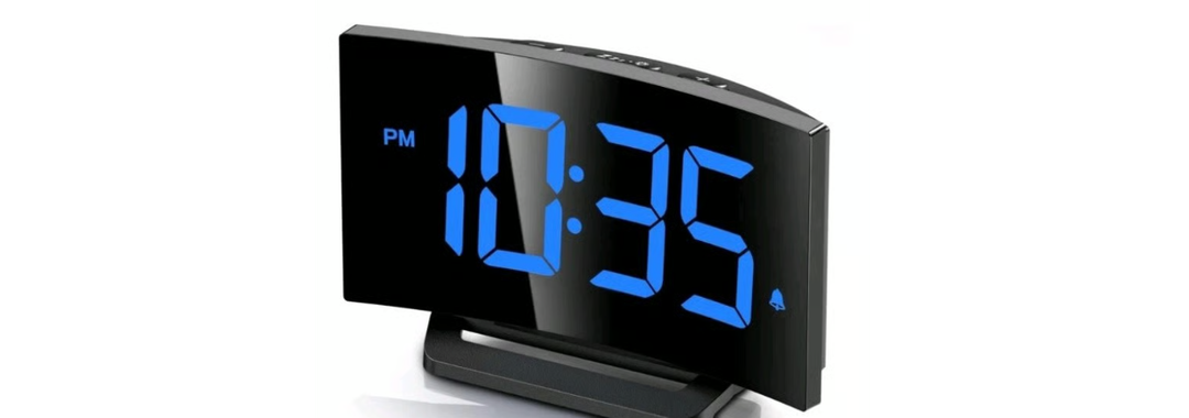 Electronic Digital Alarm Clock TCA-245 with USB Cable 5V 1A Curved Design