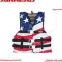 Sportstuff Stars & Stripes Life Jacket for Adults & Kids - USCG Approved Life Vest for Men, Women, Youth & Child, Open-Side Watersports Vest for Boating, Tubing & Swimming, Youth 50 - 90 Lbs