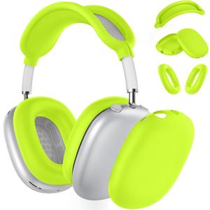 Silicone Case Cover for AirPods Max Headphones, Ear Pad Case Cover/Ear Cups Cover/Headband Cover for AirPods Max 2/1 (2026/2024/2020)(USB-C/Lightning), Accessories for Apple AirPods Max 2, Lime Green