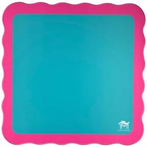 Mini Mahjong Mat (4 Color Combinations) | Scalloped Edges & Bright Colors | 21" x 21" (Green Center- Pink Scallop) Mini Mahjong Mat (4 Color Combinations) | Scalloped Edges & Bright Colors | 21" x 21" (Green Center- Pink Scallop)