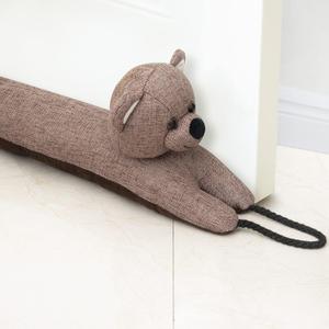 Marwood Bear Door Draft Stopper, 32 inch, 2.2lb, Polyester, Cute Bear, for Door & Window, Wind Stopper, Noise Blocker, with Hanging Loops, Cute Bear, 32 inch
