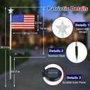 4th of July Decorations Outdoor Solar Lights, 12 Pack Red White and Blue American Flag Star Lights for National Day, 2 Modes Waterproof Solar Patriotic Light for Independence Memorial Day Yard Pathway