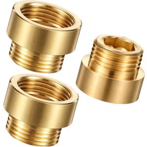 3 Pcs Tub Spout Adapter Length 20 mm G1/2 Male to Female Brass Fittings Pipe Plumbing Extender Pipe Fitting Coupler Copper Shower Head Extender for Connecting and Extending Pipes Tubs Taps