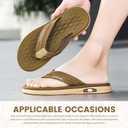 Men's Flip Flops Summer Beach Soft Comfort Thong Sandals Open-Toe Shoes Outdoor Water Resistant Lightweight Sandals (10.5, Olive-1)