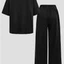 SOLY HUX Girl's Sweatsuit Short Sleeve T Shirts and Sweatpants Streetwear Summer Clothes 2 Piece, 8Y