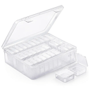 MOLN HYMY Bead Organizer, 30pcs Clear Bead Containers for Organizing, Small Plastic Box with Hinged Lids and 60 Labels for Bracelet Making DIY Jewelry Crafts and Various Accessories