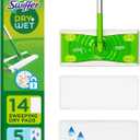 Swiffer Sweeper 2-in-1 Dry + Wet Floor Mopping and Sweeping Kit, Multi-Surface Kit for Floor Cleaning, Kit Includes 1 Sweeper, 14 Dry Sweeping Cloths, 5 Wet Mopping Cloths (1 Kit)