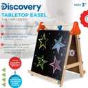 Discovery 3-in-1 Tabletop Dry Erase Chalkboard Painting Art Easel, Includes Paper Roll and Oversized Clip, 17 x 15 Inch Wood Frame, Perfect for Children 3+ | Foldable/Portable for Countertop Play