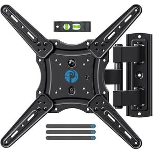 Pipishell Full Motion TV Wall Mount for 26-65 inch Flat or Curved TVs up to 77 lbs, TV Bracket Wall Mount with Articulating Arms, Extension, Tilt, Swivel, Leveling, Max VESA 400x400mm, PIMF7