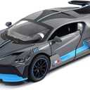 1:32 Bugatti Toy Car Divo Metal Model Diecast Cars with Light and Sound Pull Back Toy Cars for Boys Kids Gift (Divo-Grey)