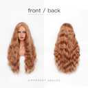 Honey Blonde Long Wavy Wig for Women 28 Inch Natural Wavy Middle Part Curly Wig Heat Resistant Fiber Synthetic Wig for Party Halloween Cosplay Dialy Use wig