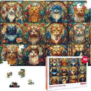 GIVEITALL Jigsaw Puzzles for Adults 1000 Pieces Challenging Puzzles for Adults Cat Puzzle for Kids Gift for Christmas, Birthdays, Anniversaries, Thanksgiving, Holidays Decorations