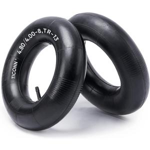 TICONN 4.80/4.00-8 Inner Tube, 2 Pack Inner Tire Tube for Wheelbarrow Tires, Replacement Tube with TR-13 Straight Valve Stem for Wheelbarrows, Mowers, Hand Trucks