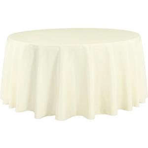 Ivory Round Tablecloth for 60-Inch Circle Table - 120-Inch Round Table Cloth - Wrinkle Resistant Polyester Fabric Cover for Wedding, Party