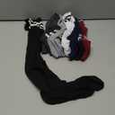 DRESHOW 6 Pairs High Thigh Socks Striped Over Knee Thin Tights Long Stocking for Women Leg Warmer (6 Pairs: Wine Red, Navy, Black, White, Light Gray, Gray) One Size