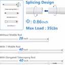 Adjustable Shower Curtain Rod 28 to 64.5 Inches, Small Spring Tension Curtain Rod, No Drill Curtain Rods for Windows, Bathroom, Closet, Non-Slip, Anti-Rust, 0.86" Diameter, White